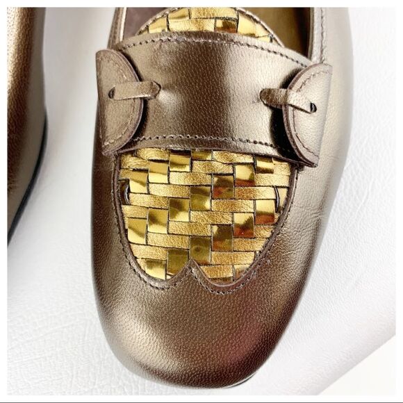 Magdesians California Bronze Leather Woven Loafers‎ - Picture 7 of 14